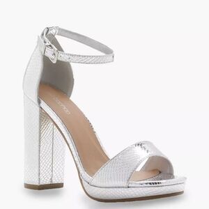 9 Wide Silver Platform Heels
